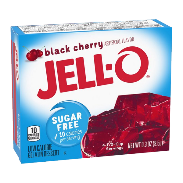 Jell-O Sugar Free Black Cherry Gelatin Dessert Mix 8.5g