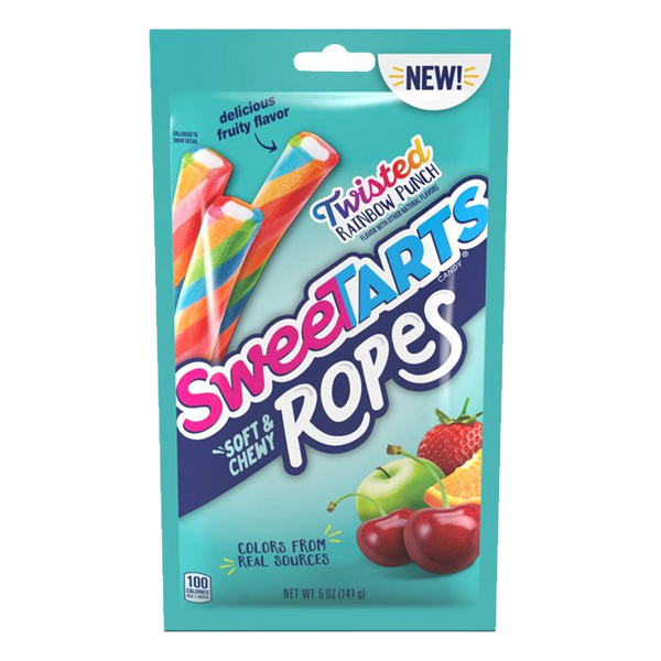 Sweetarts Twisted Rainbow Punch Soft & Chewy Ropes 141g