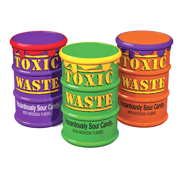 Toxic Waste Hazardously Ultra Sour Mystery Flavour Candy Drum Colour 48g