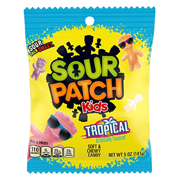 Sour Patch Kids Tropical Soft & Chewy Candy Bags 141g