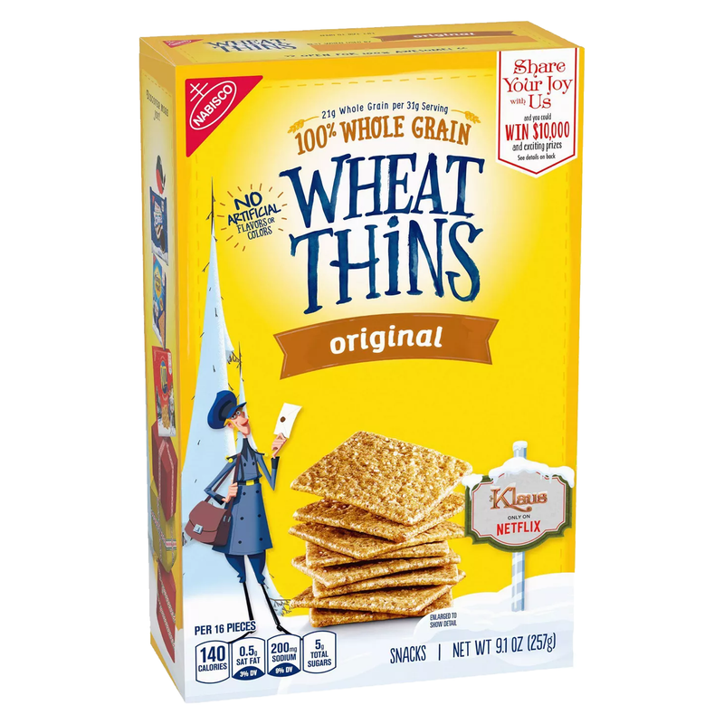 Nabisco Wheat Thins Original Whole Grain Wheat Crackers 240g