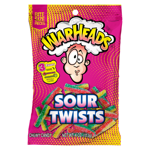 Warheads Sour Twists Chewy Candy Bag 113g