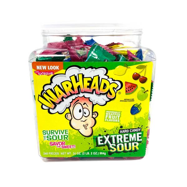 Warheads Extreme Sour Hard Candy Tub 964g-240 Pcs