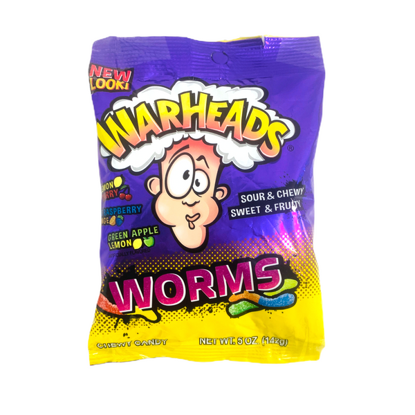 Warheads Worms Chewy Candy Bags 142g