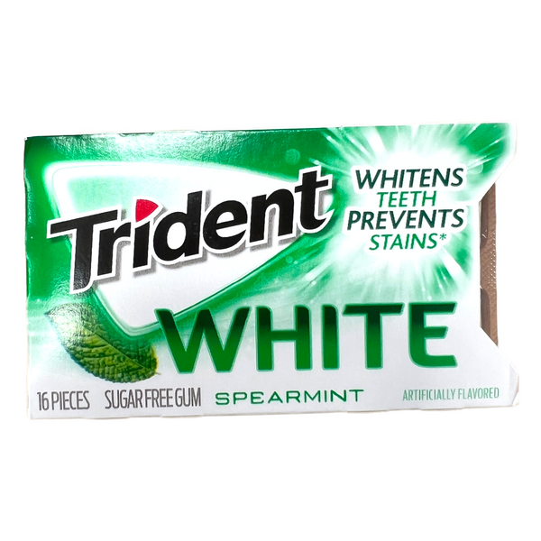 Trident White Spearmint Sugar Free Gum 16 Pcs