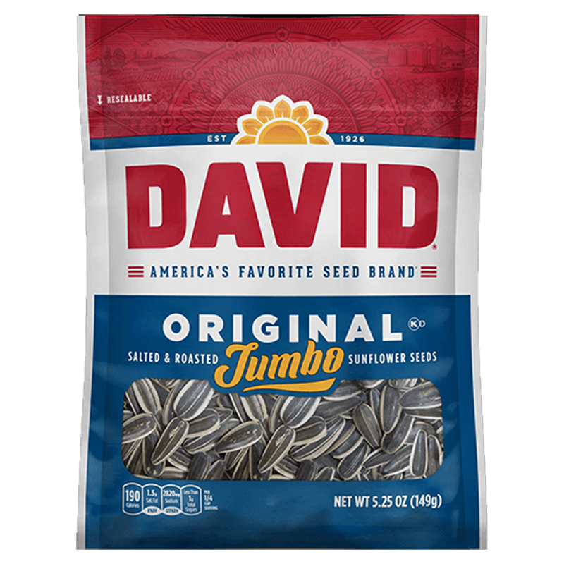 David Original Salted & Roasted Jumbo Sunflower Seeds 149g