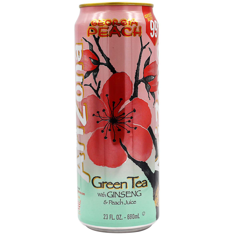 Arizona Green Tea with Ginseng & Peach Juice 680ml sold by American Grocer in the UK