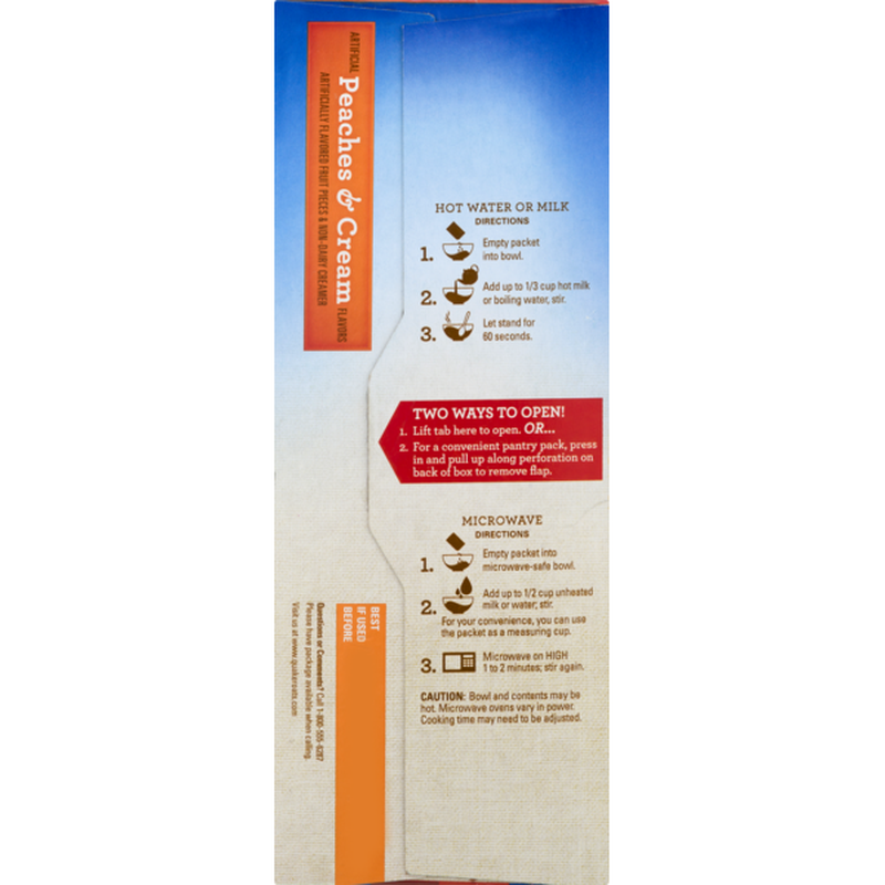 Quaker Instant Oatmeal Peaches & Creme 240g (Best Before Date 29/12/2024)