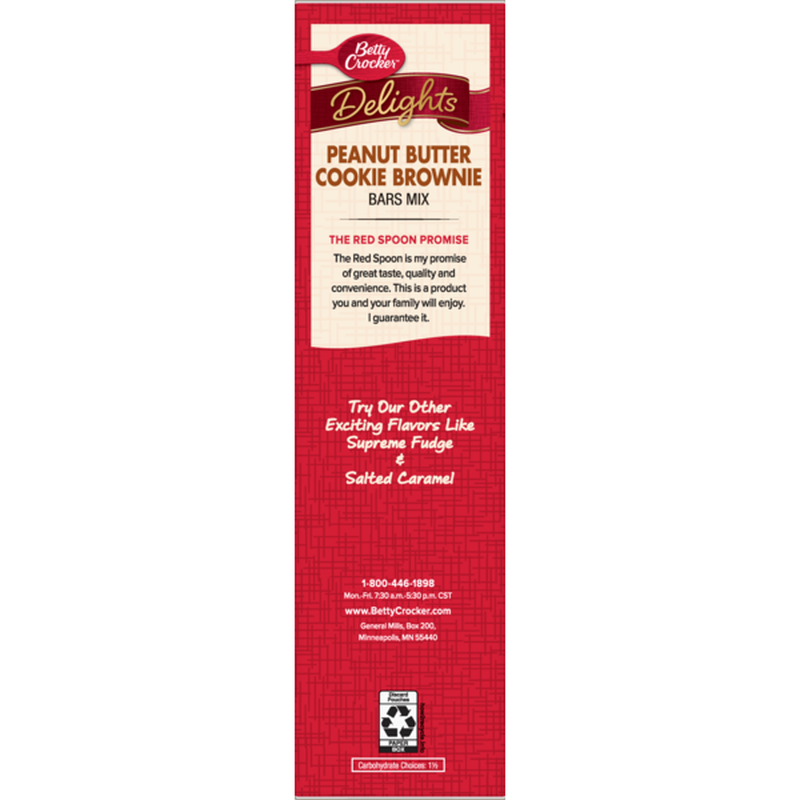 Betty Crocker Delights Peanut Butter Cookie Brownie Bar Mix 487g sold by American Grocer in the UK