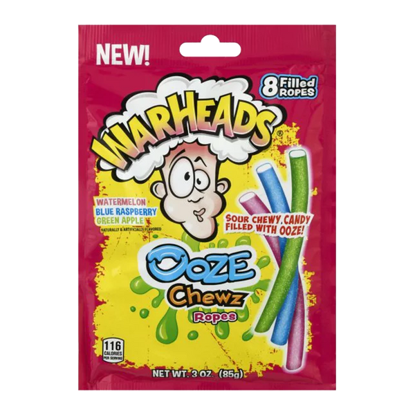 Warheads Ooze Chewz Chewy Ropes Candy 85g