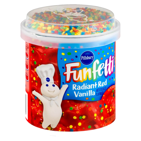Pillsbury Funfetti Radiant Red Vanilla Frosting 442g (Best Before Date: 17/March/2025)