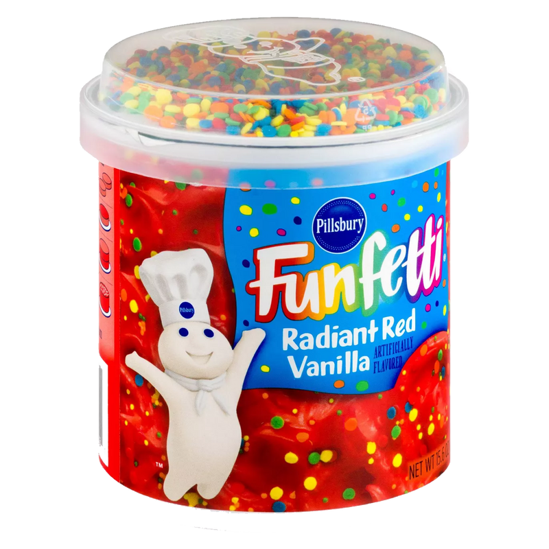 Pillsbury Funfetti Radiant Red Vanilla Frosting 442g (Best Before Date: 17/March/2025)