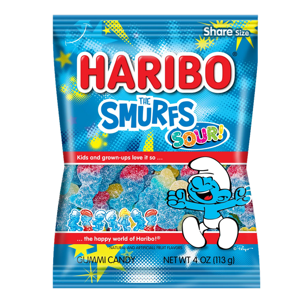 Haribo The Smurfs Sour! Gummi Candy 113g