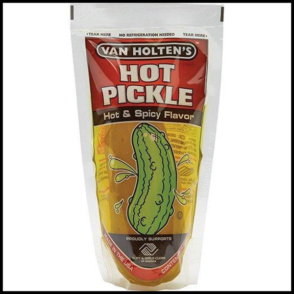 Van Holtens Pickle-In-A-Pouch Hot Pickle & Spicy Flavour Pack Of 3 Grocery
